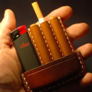 Vintage Leather Cigarette Case, mini cigarette case