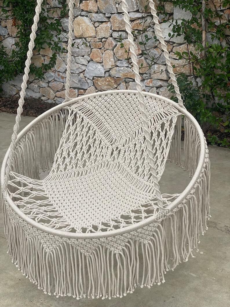 Handmade Swing Chair, Swing Chair,Hand Knitted Swing Chair, - Image 2