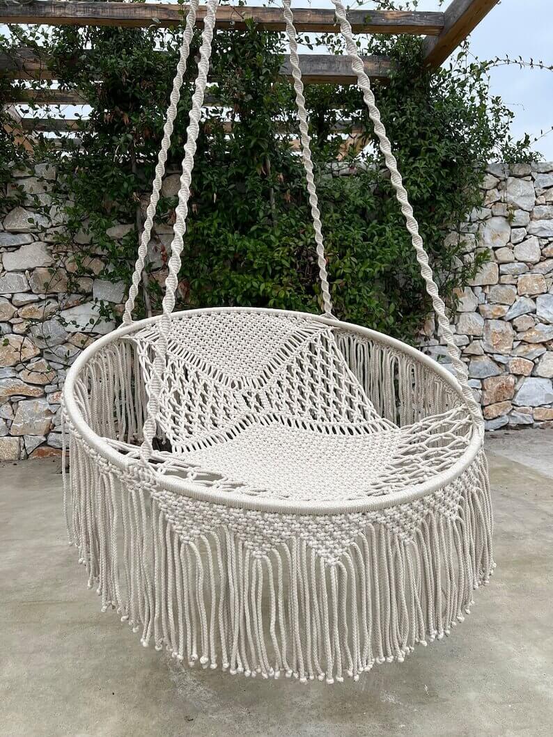 Handmade Swing Chair, Swing Chair,Hand Knitted Swing Chair, - Image 3