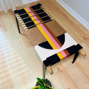 Hand Woven Bench •Stylish Bench Mid Century Woven Bench • Modern Entryway Bench • End Bench • Metal Bench • Charpoy Bench, Hand Woven Bench