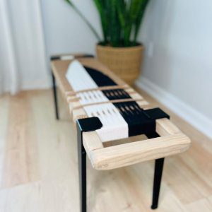 Mid Century Modern Style Bench • Modern Entryway Bench