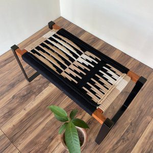 Hand Woven Bench •Stylish Bench Mid Century Woven Bench • Modern Entryway Bench • End Bench • Metal Bench • Charpoy Bench, Hand Woven Bench