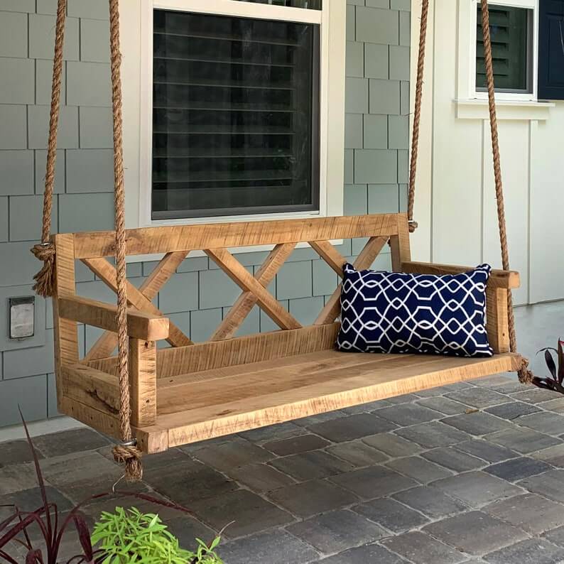 Wooden swing sofa for outdoor and indoor