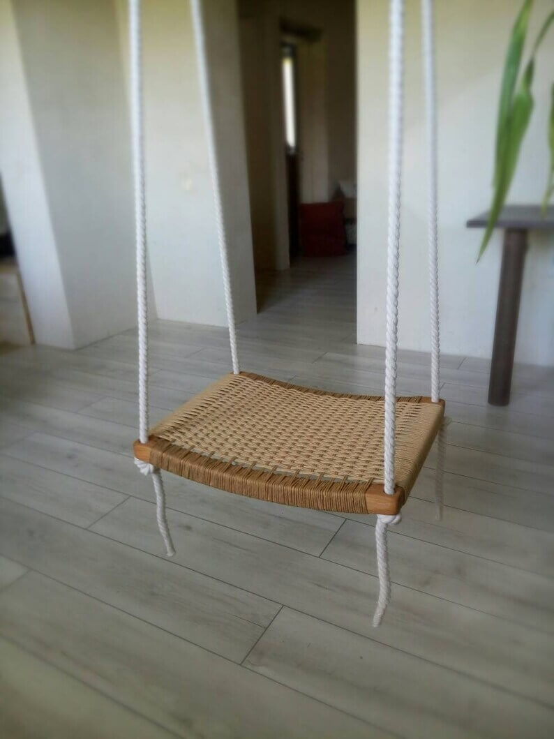 Hand Woven Wooden Swing