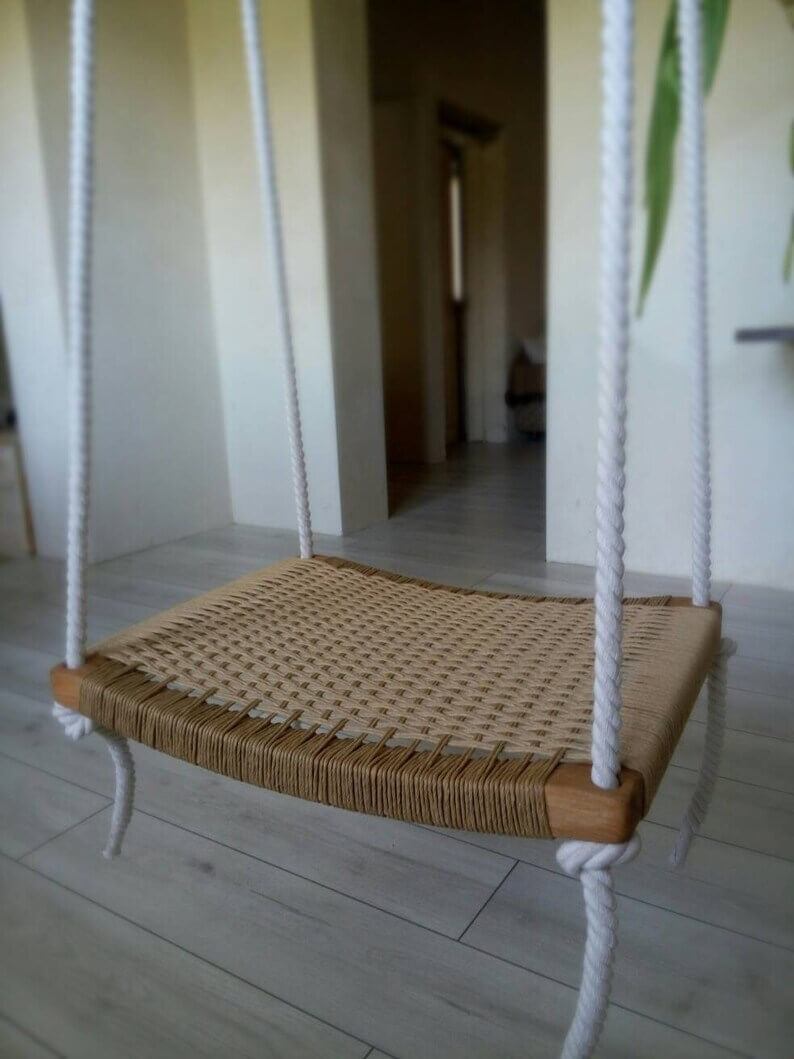 Hand Woven Wooden Swing - Image 2