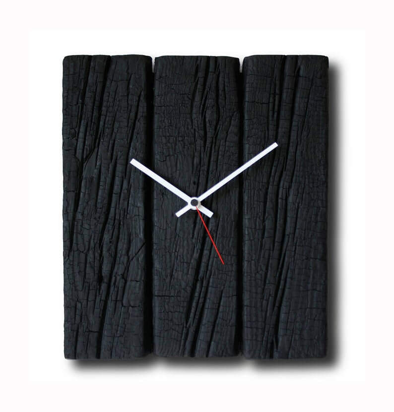 Burned wood clock, Home decor, Original clock, Hand made clock, design clock, clock, rustic clock,