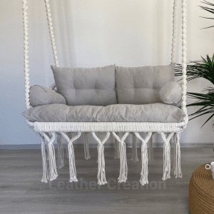 Macrame Hammock Chair, Swing for 2 persons, Macrame Hanging Chair, Swing Chair, Indoor Swing, Macrame Swing Chair, Boho Chair, Hanging Chair in Bedroom