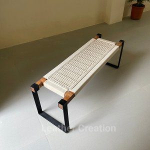 Modern Entryway Bench • Woven Bench • End Bench • Metal Bench • Charpoy Bench, Hand Made Woven Bench