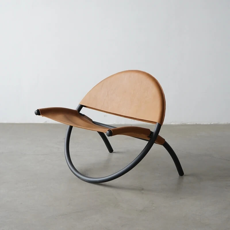 Directors Chair, Leather Chair, Round Metal Chair wrapped in thick Buffalo Leather, Work Chair, - Image 3