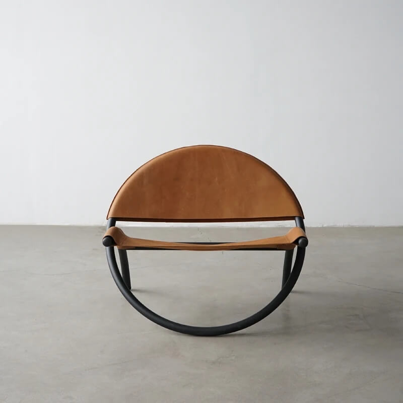 Directors Chair, Leather Chair, Round Metal Chair wrapped in thick Buffalo Leather, Work Chair, - Image 5