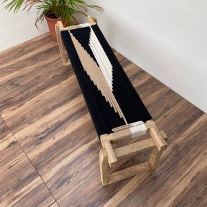 End Bench • Minimalist Bench • Charpoy Bench • Hand Woven Bench • Cord Bench