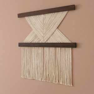 Mid century wall hanging, Hand woven accent macrame