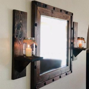 Rustic Candle Holder, Rustic Wall Sconce
