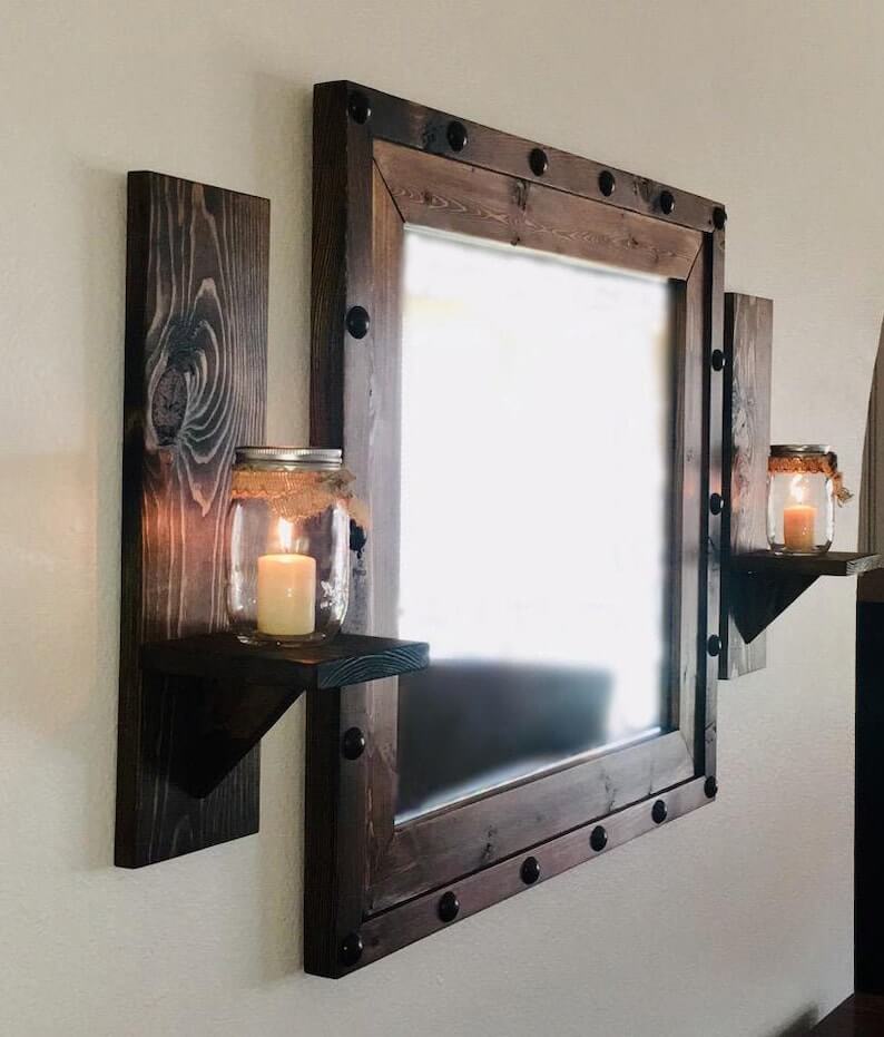 Rustic Candle Holder, Rustic Wall Sconce