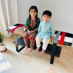 Mid Century Hand Woven Bench - Bed end Bench