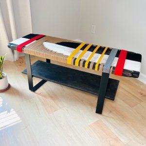 Mid Century Hand Woven Bench - Bed end Bench