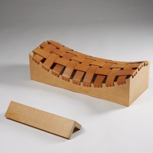 Wooden leather Bench and foot rest