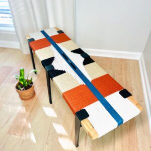 Mid-Century Modern Style Bench - Mudroom / Entryway Bench - End Of Bed Stool