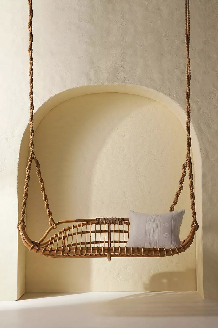 Indoor & Outdoor Porch Swing | 3-Seater Hanging Chair with Adjustable Jute Ropes & Cushion - Image 3