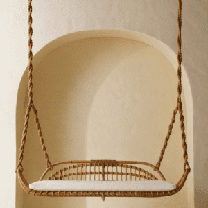 Indoor & Outdoor Porch Swing | 3-Seater Hanging Chair with Adjustable Jute Ropes & Cushion